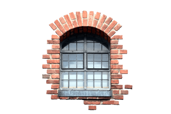 Architektur, Ziegel, Haus, alte Fenster