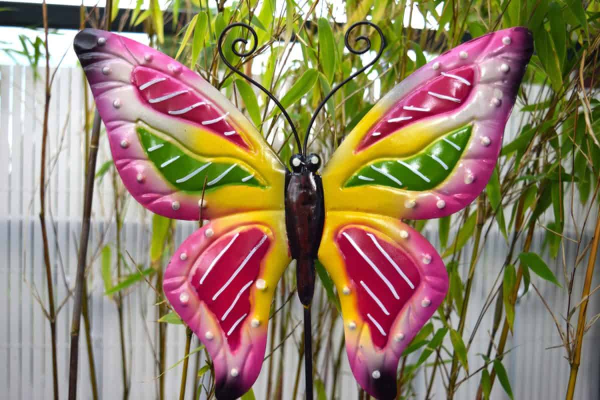 colorido, objeto, borboleta, decoração, jardim