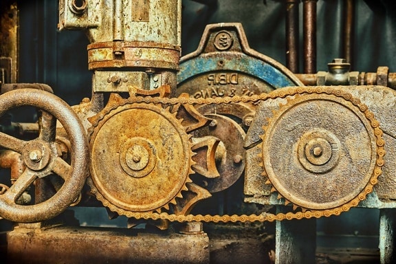 maskin, rust, jern, gamle, mekanisme, antikk, hjul, stål, gamle