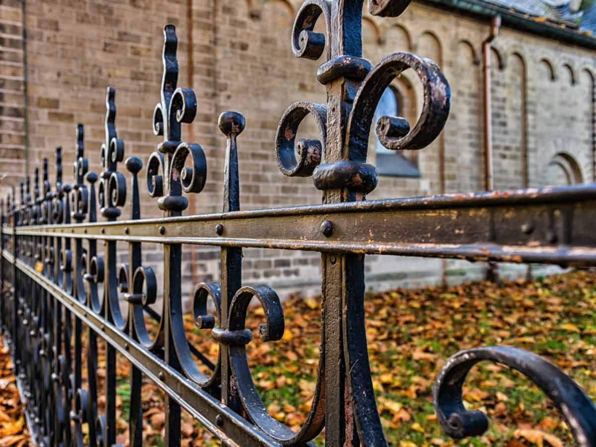 željeza, vrata, stara, sigurnost, ograda, arhitektura, vanjski, metalni