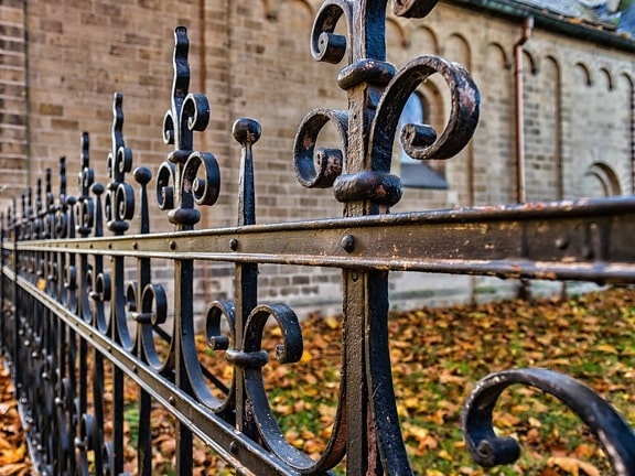 železo, brány, starý, bezpečnost, plot, architektura, venkovní, kovové