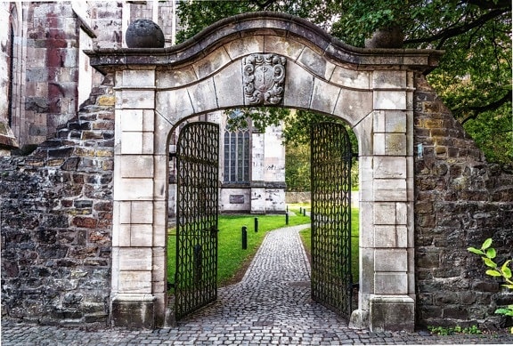 вхід, ворота, камінь, передні двері, архітектура, Дорвей, стіни, старого