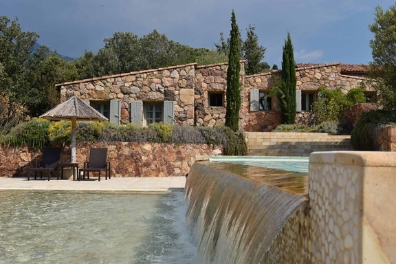piscine, l’eau, architecture, extérieur, maison villa,