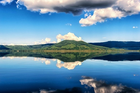 reflexión, agua, paisaje, naturaleza, cielo azul, lago, al aire libre, luz del día, montaña