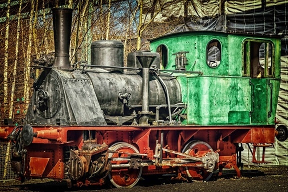 Steam motor, järnväg, lokomotiv, ånglok, träna, gammal, fordon, oldtimer