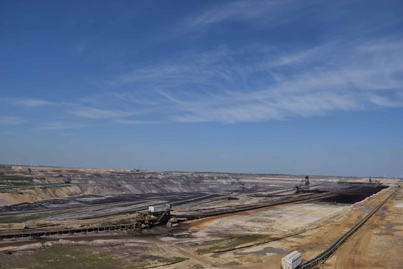 mine, coal, industry, workplace, blue sky, landscape