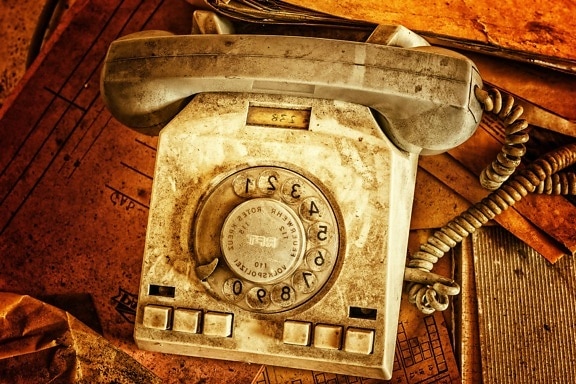 antik, gammel, nostalgi, retro, klassisk, telefon, udstyr