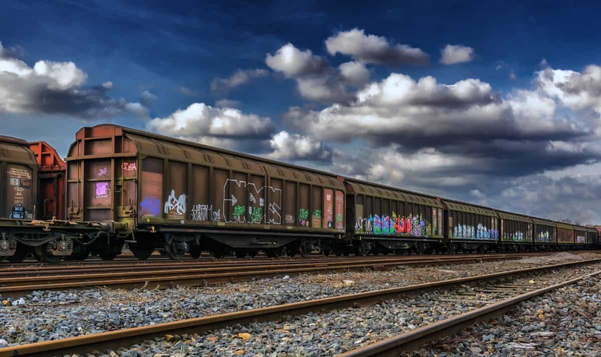 locomotief trein, trein, motor, voertuig, spoorweg, blauwe lucht