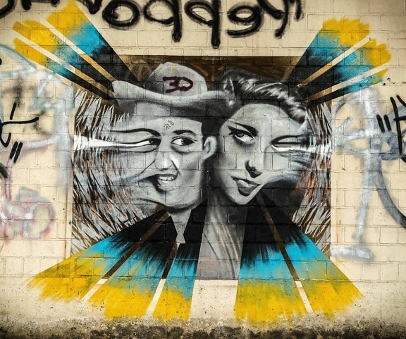 taide, taide-, graffiti, abstrakti, värikäs, wall, kaupunkien