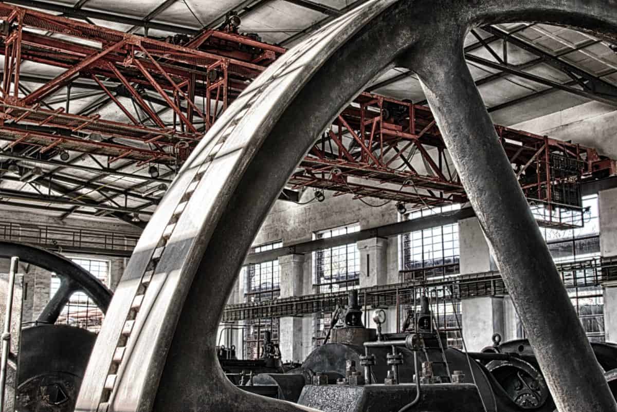 metall, stål, hjul, industri, konstruktion, hall, fabriken