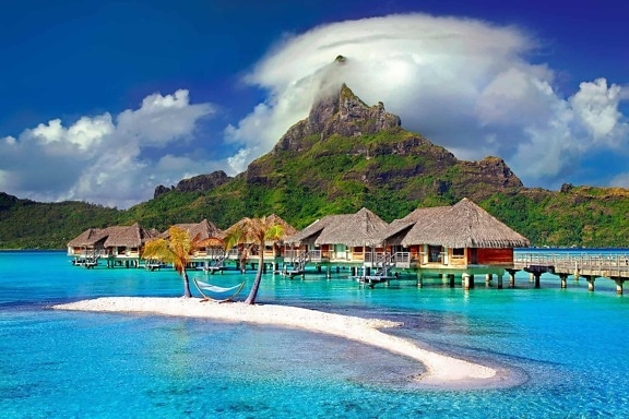 exotické, ostrov, voda, raj, seashore, leto, oceán, pláž, ostrov