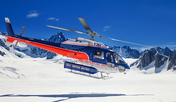 лед, хеликоптер, самолет, превозно средство, студ, сняг, зима, планина, синьо небе, Открит