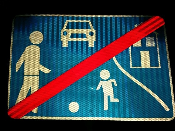 Verkehrszeichen, Dark, Design, blau, Abbildung