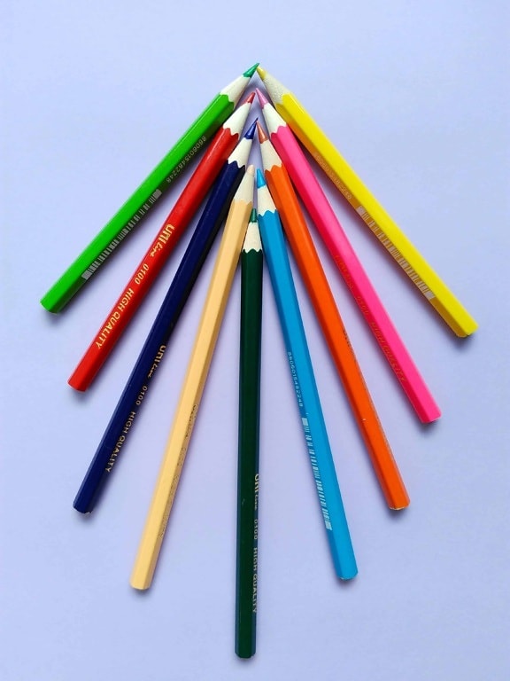 udstyr, blyant, uddannelse, træ, farverige, draw, object