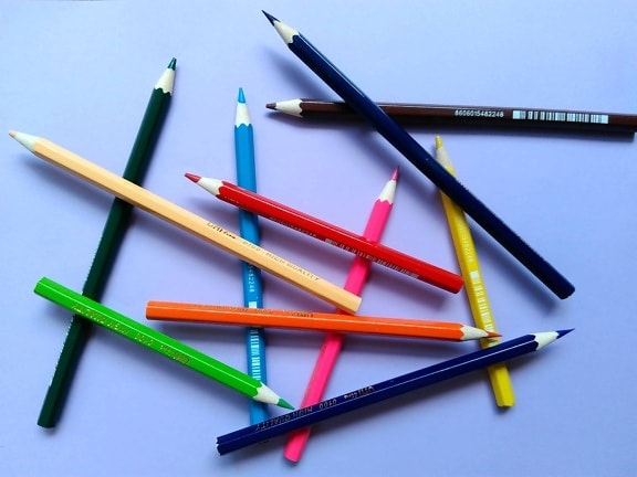 kreativitás, fa, papír, ceruza, oktatás, színes