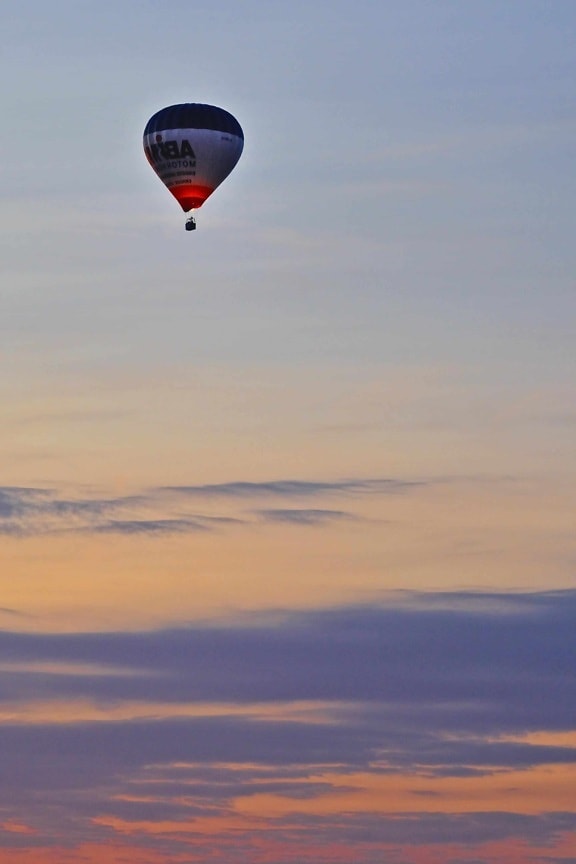 balão, céu, pôr do sol, ao ar livre, transporte