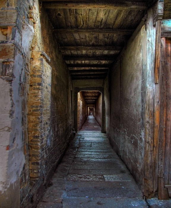architecture, shadow, passage, old, hallway, tunnel, dark