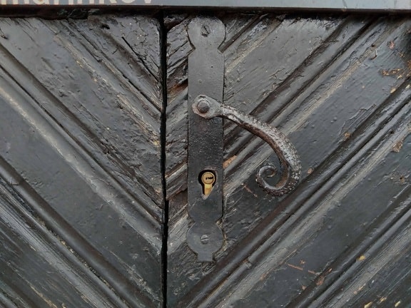 ξύλο, ξύλινος, σιδήρου, σκουριά, είσοδος, παλιά, πόρτα, υφή