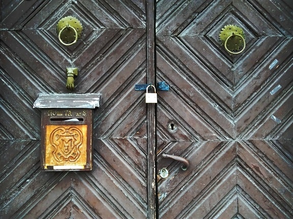 entrada de madeira, velha, padrão, porta, textura, madeira, porta
