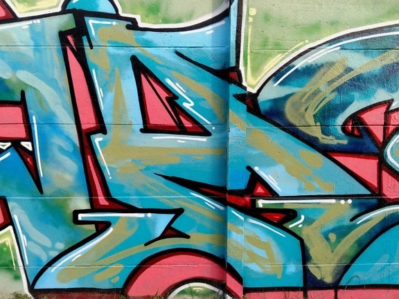 vandalisme, graffiti, ontwerp, straat, muurschildering, kleurrijk, kunst