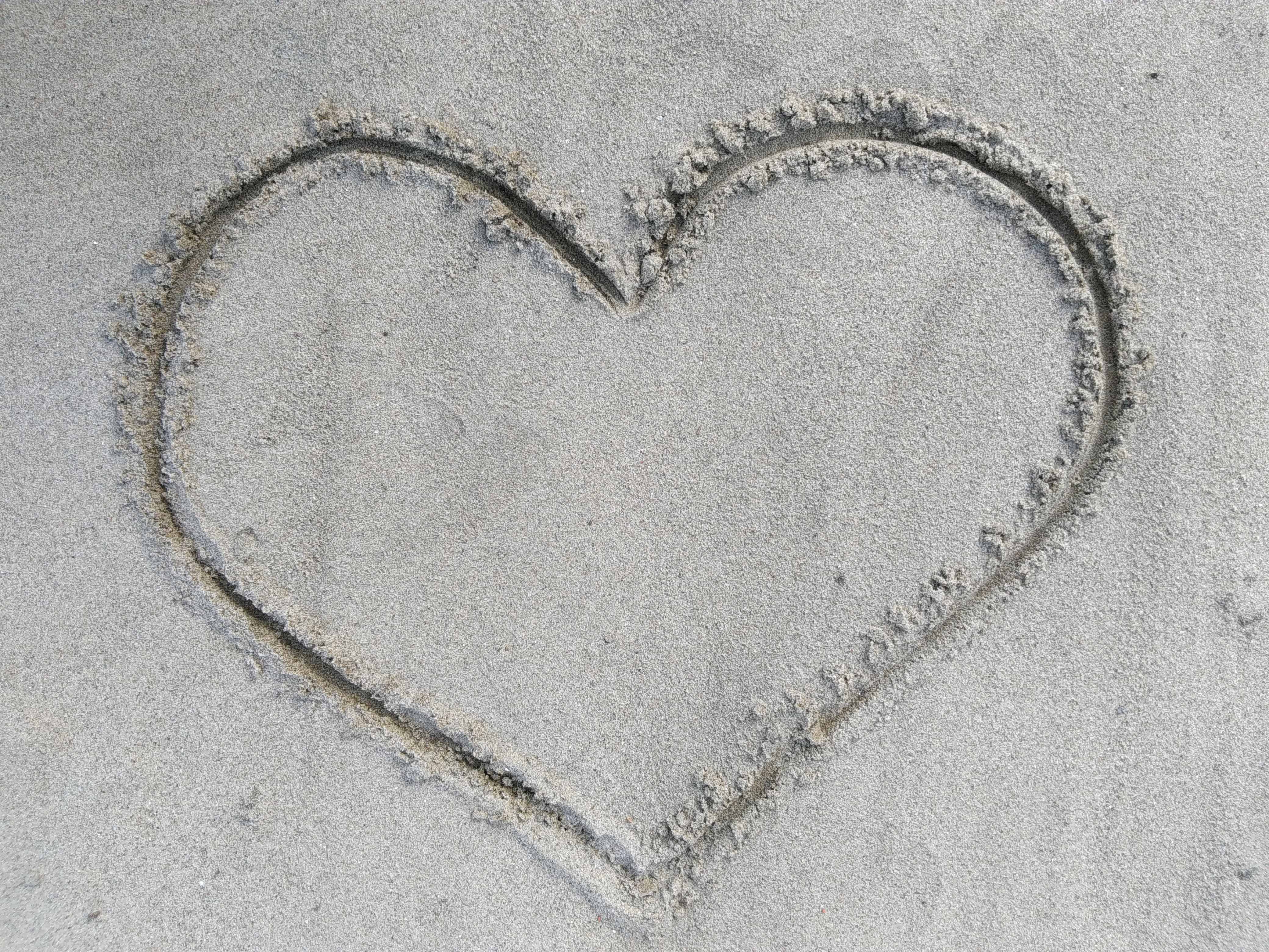 Kostenlose Bild Liebe Herz Zeichen Textur Sand Strand Meer Romantik