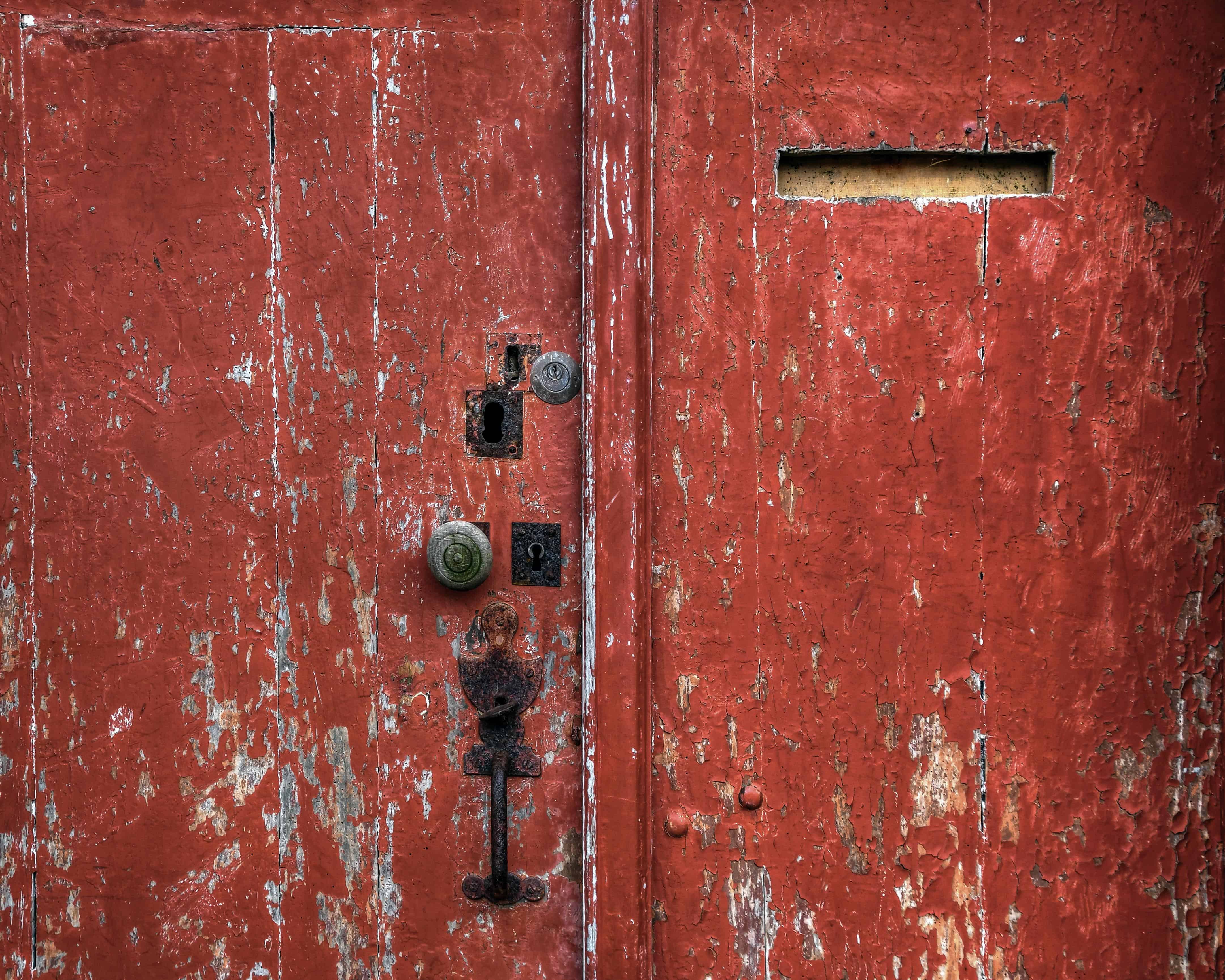 フリー写真画像 玄関 ドア 古い テクスチャ ゲート レトロ 鋼 防錆 鉄