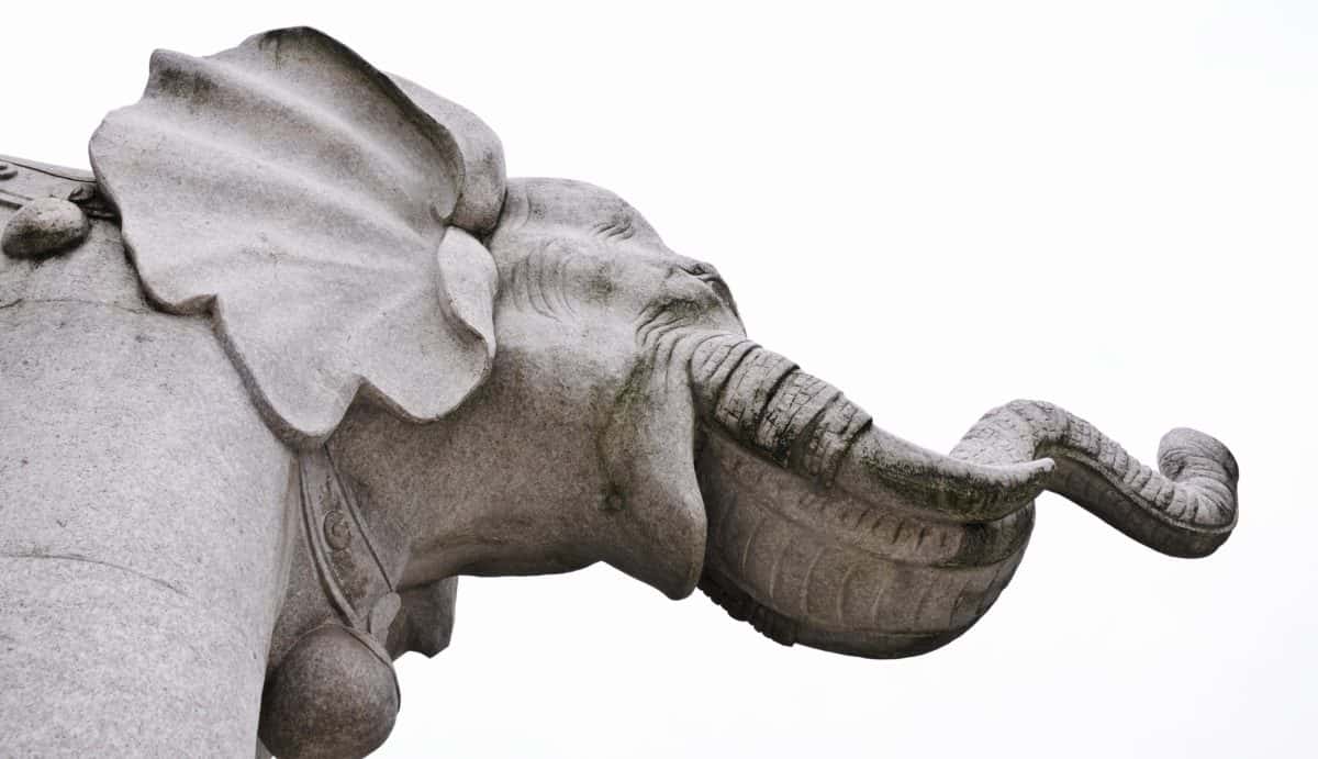 der weiße Elefant, Kunst, Skulptur, Stein, statue