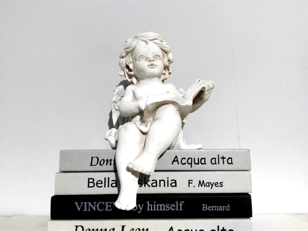 Ange blanc, art, décoration, sculpture, statue, objet