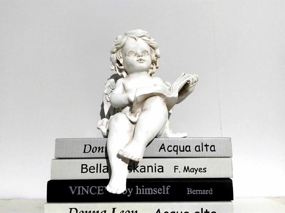 vit ängel, konst, dekoration, skulptur, staty, objekt