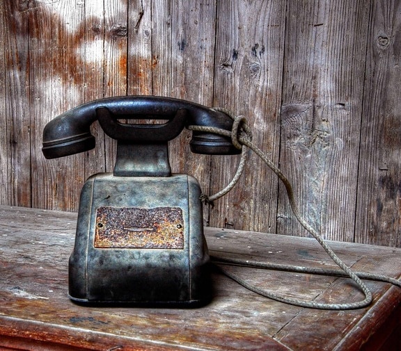 telefón, telefónna linka, drevo, retro, nostalgia, rust, antique, železo, staré drevené