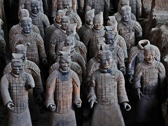 umění, socha, Asie, Čína, náboženství, starověké, socha, postava