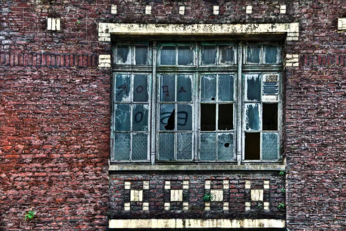 Window, house, arkitektur, mursten, gamle, væg, udendørs