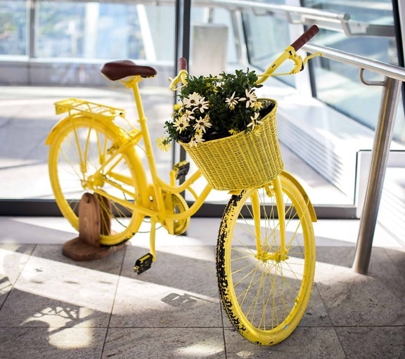 đồ cổ, trang trí, màu vàng, bánh xe, cũ, cho xe đạp, xe, vận chuyển