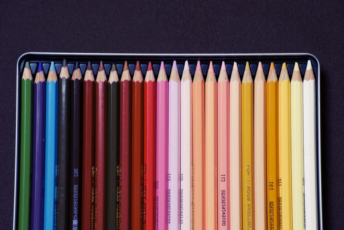 vzdělání, tužka, college, tužky, duha, umění, barevné