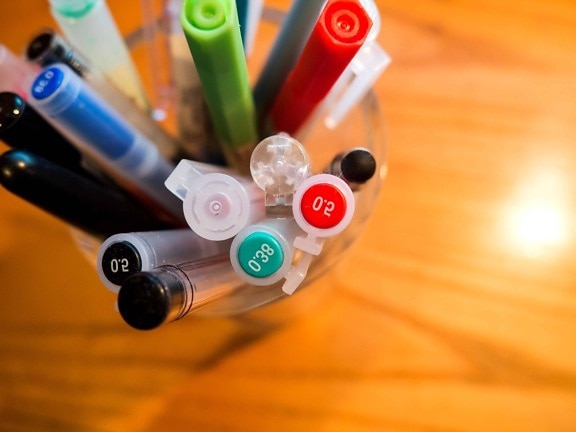office, indoor, pencils, object, plastic, colorful, detail, macro