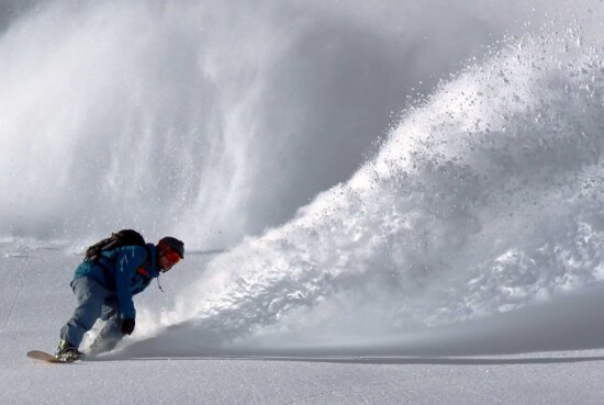 snowboard, snijeg, zima, za, hladno, vanjski, sport