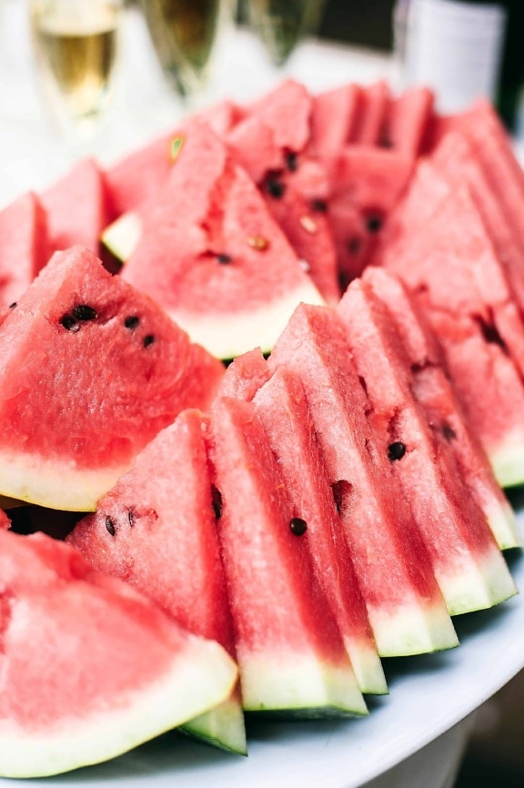 delicious, fruit, watermelon, slice, food, melon, red