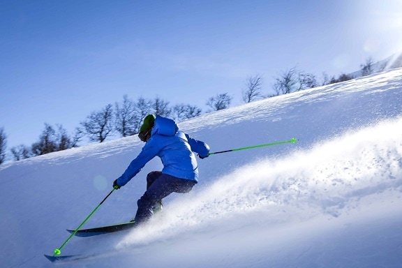 kalde, skiløper, vinter, snø, is, fjell, sport, utendørs