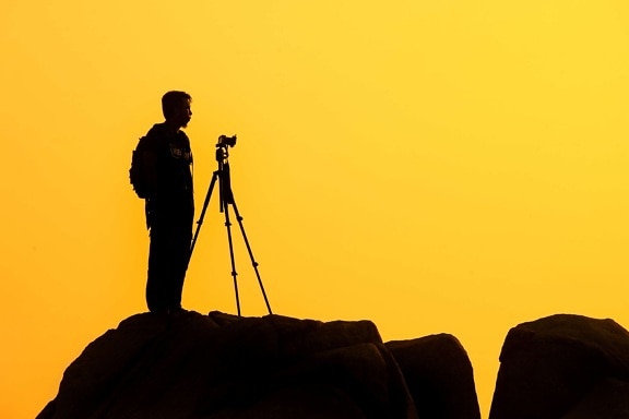 photography, landscape, dawn, sunset, backlit, silhouette, photographer, dusk