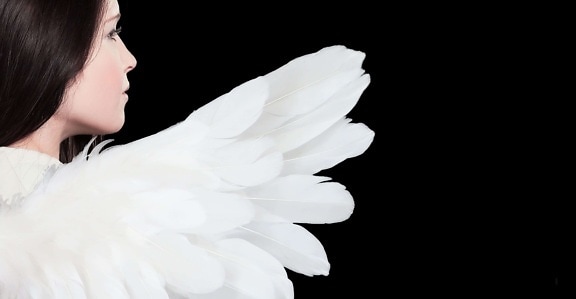 modelo de la foto, mujer, traje, alas, ángel blanco, actriz