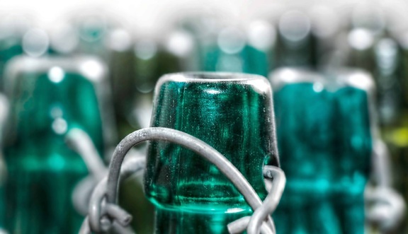 bottle, glass, object, detail, green, metal
