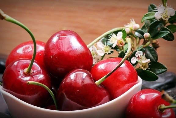 cereja, deliciosa, comida, doce, fruta, vegetal
