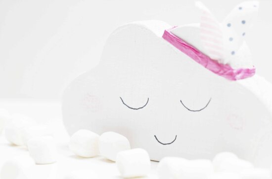 paper toy, cloud, sleep, art, decoration, white, pink