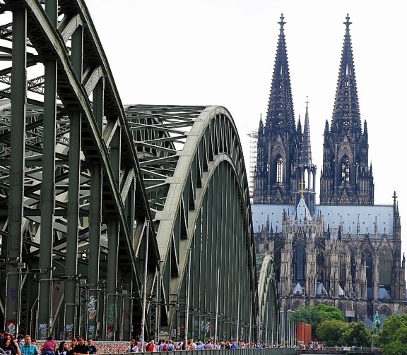 architecture, bridge, city, cathedral, structure, town, street