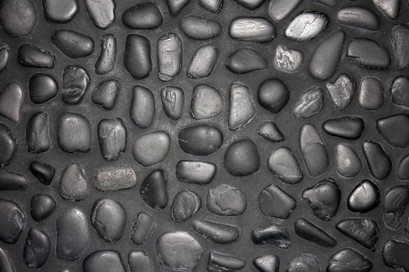 zwarte steen, zwart-wit patroon, oppervlak, textuur, muur, bouw, grijs