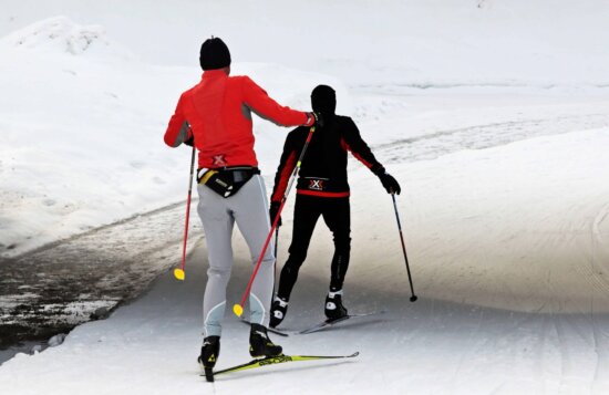vinter, sne, is, kolde, bjerg, sport, skiløber, udendørs