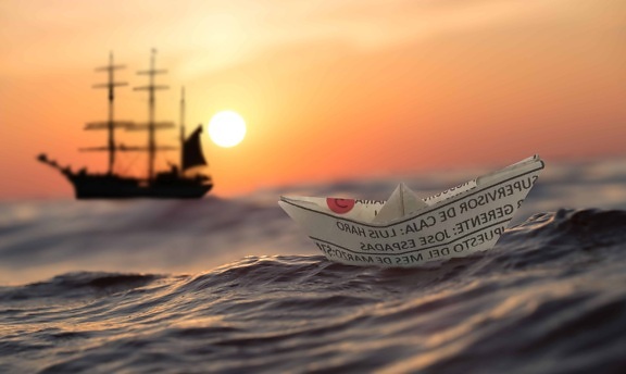 ภาพตัดต่อ ข้อความ ซันเซ็ท น้ำ อาทิตย์ ท้องฟ้า มหาสมุทร เรือ กระดาษ