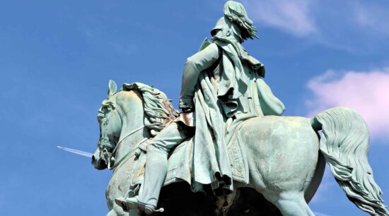 cavalry, bronze, statue, sculpture, monument, blue sky, outdoor