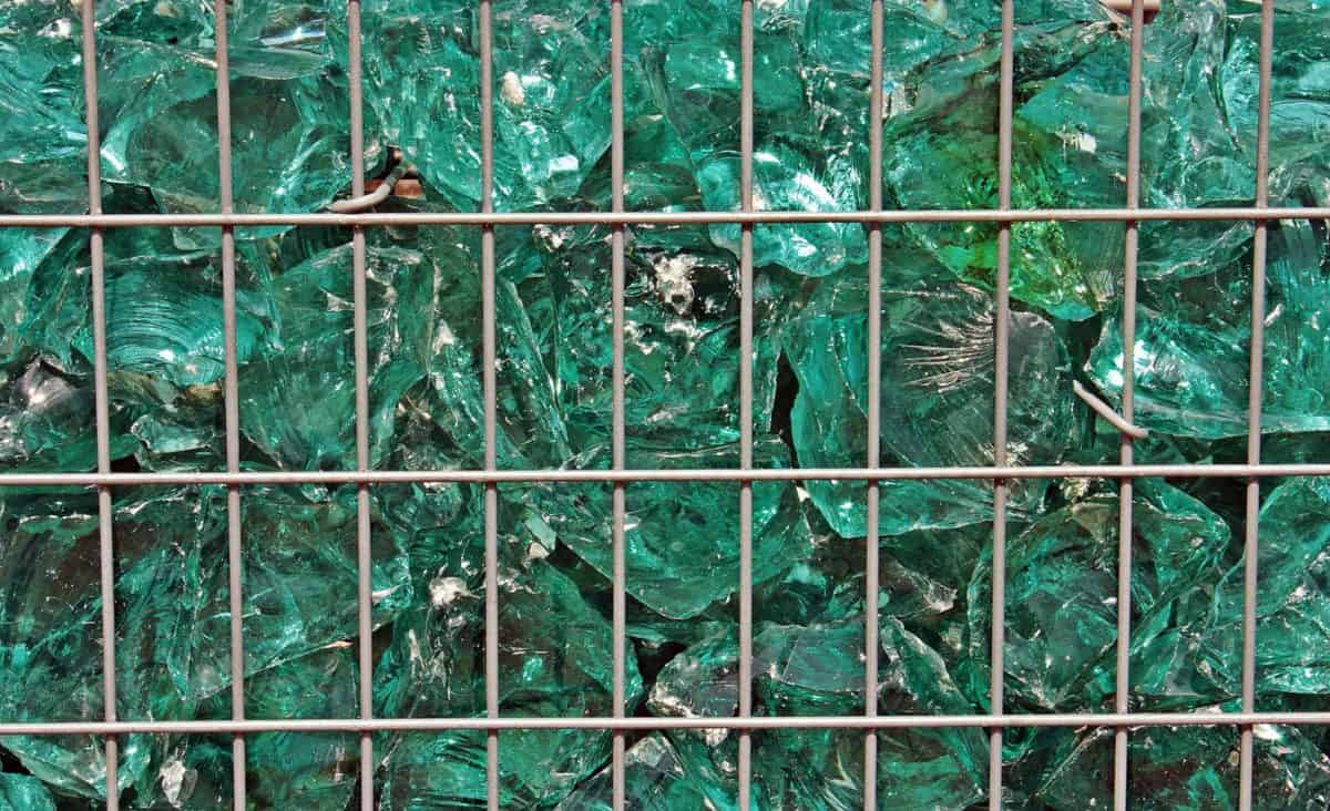 abstraction, cristal vert, grille, réflexion, métal