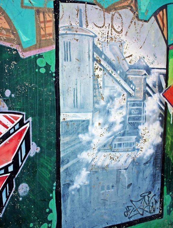 Graffiti, arte urbano, Ilustración, color, color